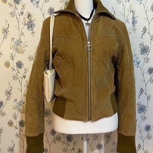 Vintage Y2K Corduroy Bomber Zip Up Jacket